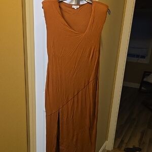 Good American Asymmetrical Dress in Rich Orange